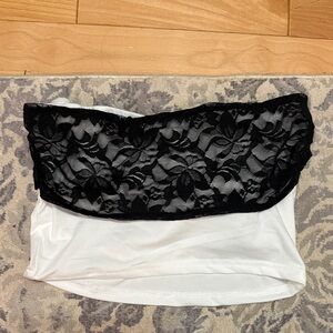 Elegant Black and White Lace Bandeau